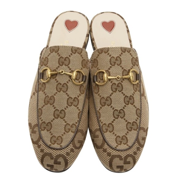 Gucci Shoes - Gucci Princetown Horsebit Jumbo GG Flats Loafer Slip Sandal Mule Slides 37